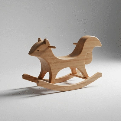 Eco-friendly wooden rocking animal toy